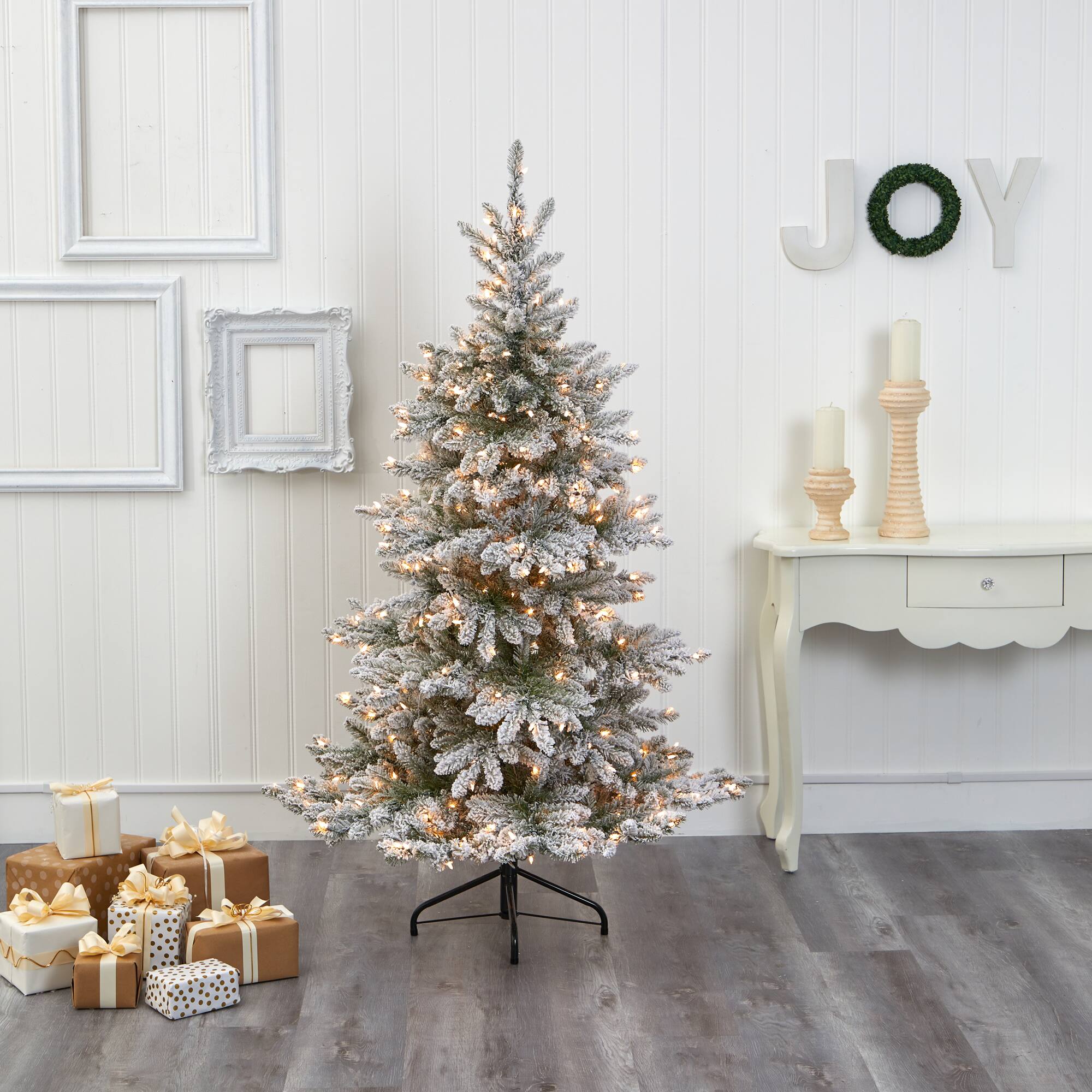 7ft. Pre-Lit West Virginia Spruce Artificial Christmas Tree, Clear LED Lights